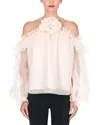 Carolina Herrera Ruffled Silk Top In Pink