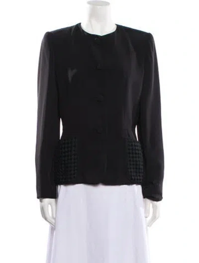 Pre-owned Carolina Herrera Silk Jacket In Black