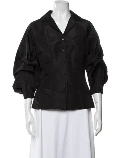 Pre-owned Carolina Herrera Silk Jacket In Black