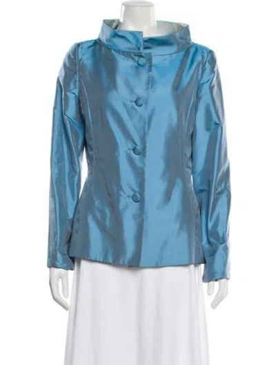 Pre-owned Carolina Herrera Silk Jacket In Blue