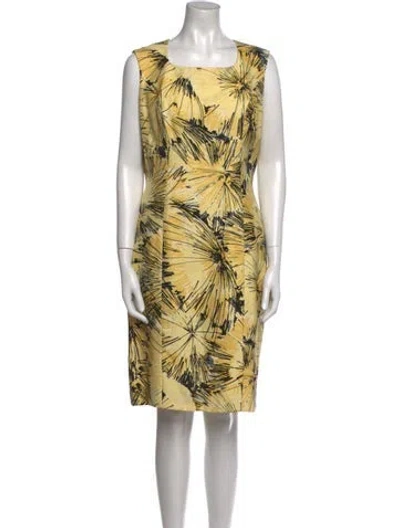 Pre-owned Carolina Herrera Silk Knee-length Dress In Multi