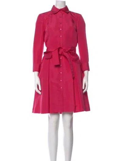 Pre-owned Carolina Herrera Silk Knee-length Dress In Pink
