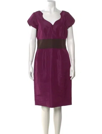 Pre-owned Carolina Herrera Silk Knee-length Dress In Pink