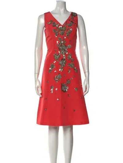 Pre-owned Carolina Herrera Silk Knee-length Dress In Pink