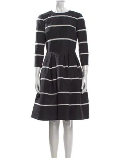Pre-owned Carolina Herrera Silk Knee-length Dress W/ Tags In Black