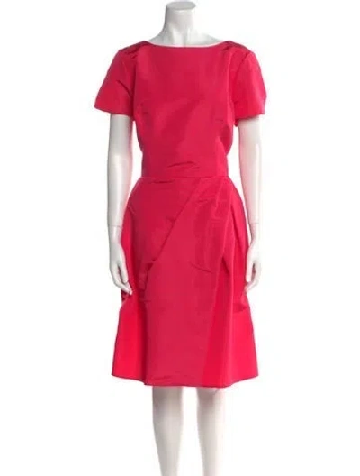 Pre-owned Carolina Herrera Silk Knee-length Dress W/ Tags In Pink