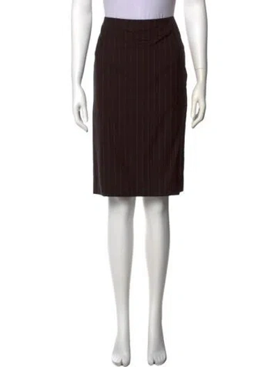 Pre-owned Carolina Herrera Silk Knee-length Skirt In Black