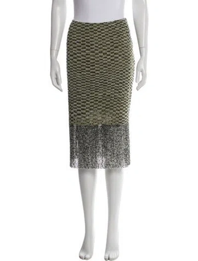 Pre-owned Carolina Herrera Silk Knee-length Skirt In Green