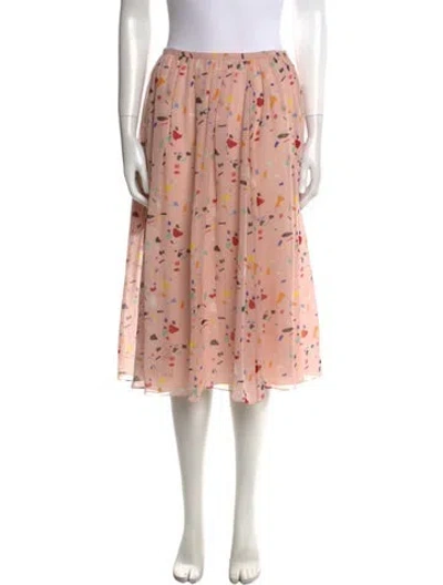 Pre-owned Carolina Herrera Silk Knee-length Skirt In Pink