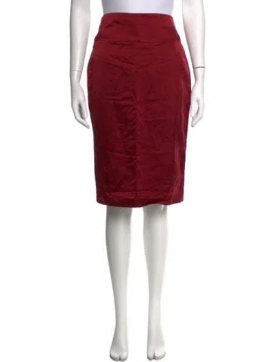 Pre-owned Carolina Herrera Silk Knee-length Skirt In Red