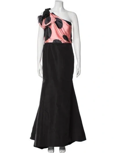 Pre-owned Carolina Herrera Silk Long Dress In Black