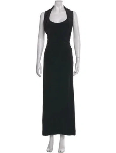 Pre-owned Carolina Herrera Silk Long Dress In Black
