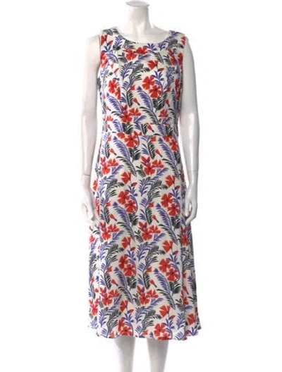 Pre-owned Carolina Herrera Silk Long Dress In Multi