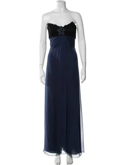 Pre-owned Carolina Herrera Silk Long Dress In Multi