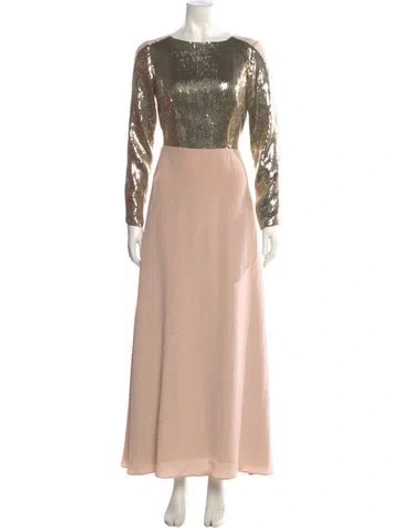 Pre-owned Carolina Herrera Silk Long Dress In Pink