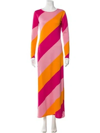 Pre-owned Carolina Herrera Silk Long Dress In Pink