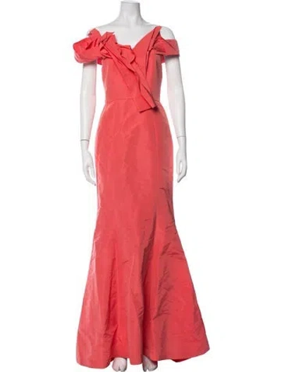 Pre-owned Carolina Herrera Silk Long Dress In Pink