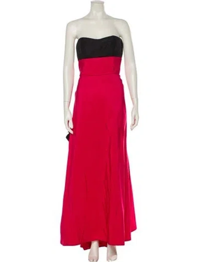 Pre-owned Carolina Herrera Silk Long Dress In Red