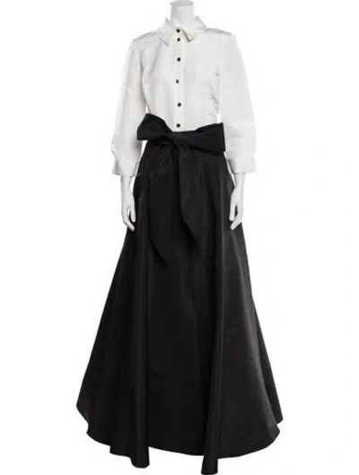Pre-owned Carolina Herrera Silk Long Dress W/ Tags In Black