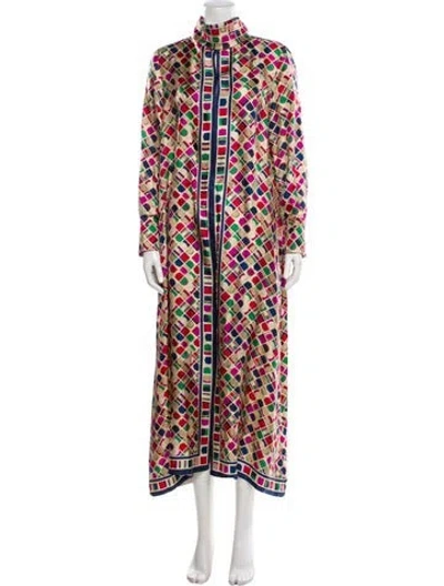 Pre-owned Carolina Herrera Silk Long Dress W/ Tags In Multi