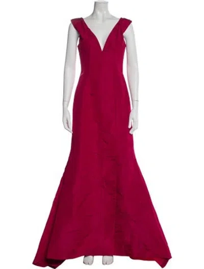 Pre-owned Carolina Herrera Silk Long Dress W/ Tags In Pink