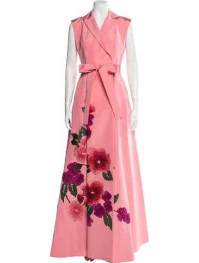 Pre-owned Carolina Herrera Silk Long Dress W/ Tags In Pink