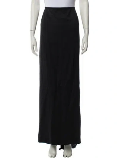 Pre-owned Carolina Herrera Silk Long Skirt In Black