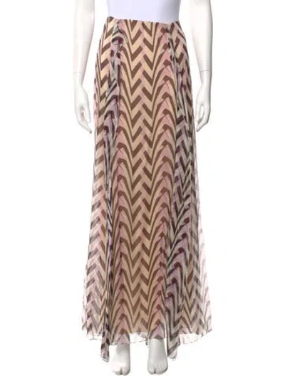 Pre-owned Carolina Herrera Silk Long Skirt In Multi
