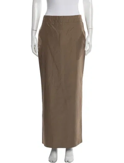 Pre-owned Carolina Herrera Silk Long Skirt In Neutral