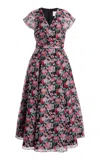 Carolina Herrera Silk Midi Dress In Multi