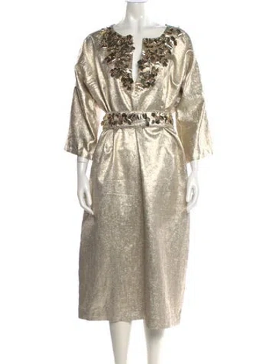 Pre-owned Carolina Herrera Silk Midi Length Dress