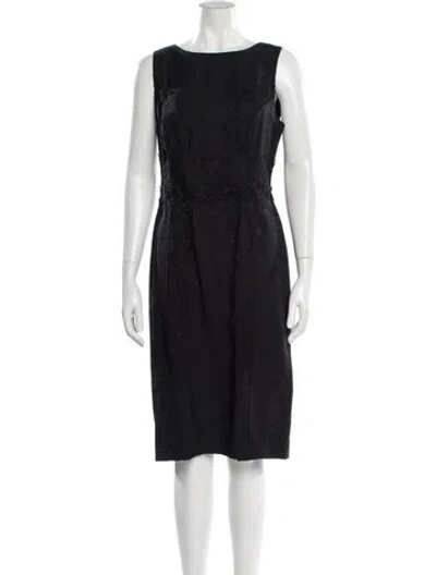 Pre-owned Carolina Herrera Silk Midi Length Dress In Black