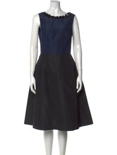 Pre-owned Carolina Herrera Silk Midi Length Dress In Multi