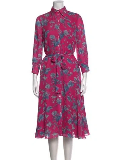 Pre-owned Carolina Herrera Silk Midi Length Dress In Pink