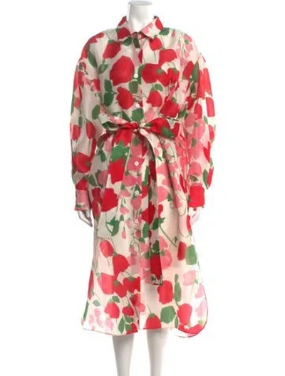 Pre-owned Carolina Herrera Silk Midi Length Dress In Pink