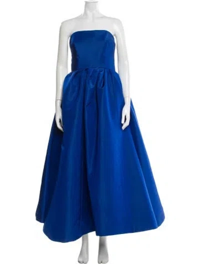 Pre-owned Carolina Herrera Silk Midi Length Dress W/ Tags In Blue