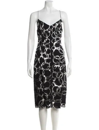 Pre-owned Carolina Herrera Silk Midi Length Dress W/ Tags In Multi
