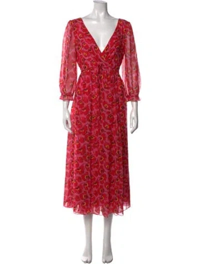 Pre-owned Carolina Herrera Silk Midi Length Dress W/ Tags In Pink