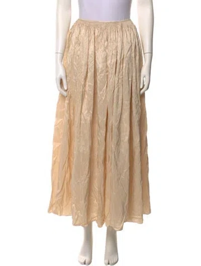Pre-owned Carolina Herrera Silk Midi Length Skirt In Neutral