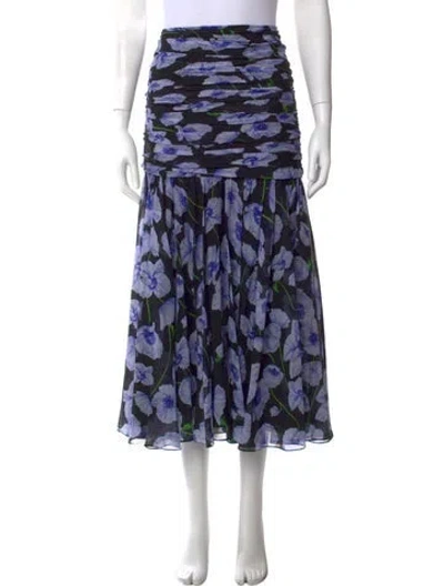 Pre-owned Carolina Herrera Silk Midi Length Skirt W/ Tags In Black