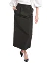 Carolina Herrera Silk Midi Pencil Skirt In Black