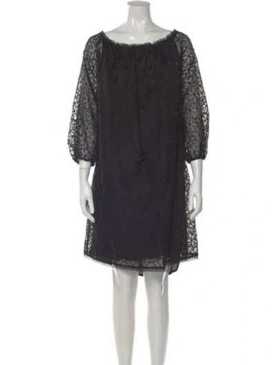Pre-owned Carolina Herrera Silk Mini Dress In Black