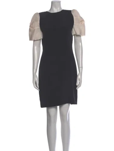 Pre-owned Carolina Herrera Silk Mini Dress In Gray