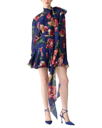 Carolina Herrera Silk Mini Dress In Red