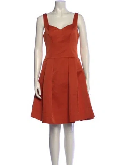 Pre-owned Carolina Herrera Silk Mini Dress In Orange