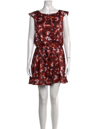 Pre-owned Carolina Herrera Silk Mini Dress In Orange