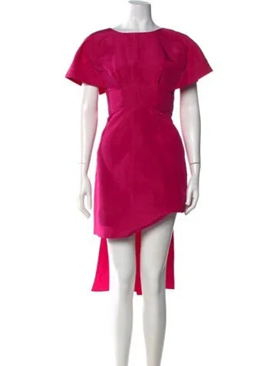 Pre-owned Carolina Herrera Silk Mini Dress In Pink