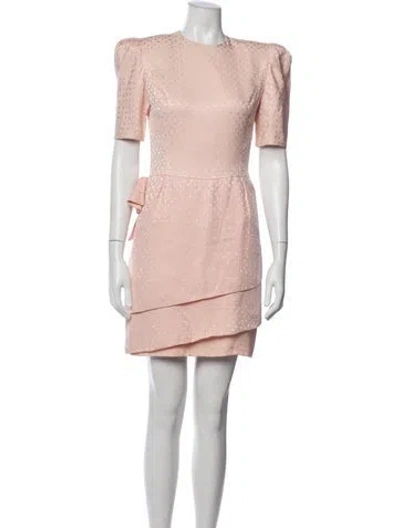 Pre-owned Carolina Herrera Silk Mini Dress In Pink