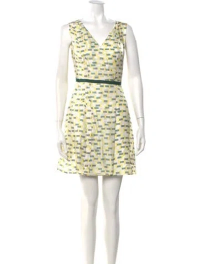 Pre-owned Carolina Herrera Silk Mini Dress In White