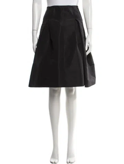 Pre-owned Carolina Herrera Silk Mini Skirt In Black